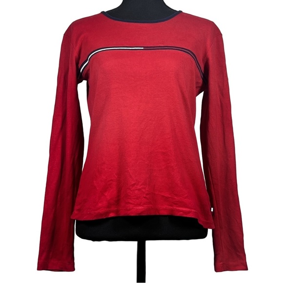 Tommy Hilfiger Tops - Vintage Y2K Tommy Hilfiger Jeans Red Long Sleeve Women's Tee, Size Medium